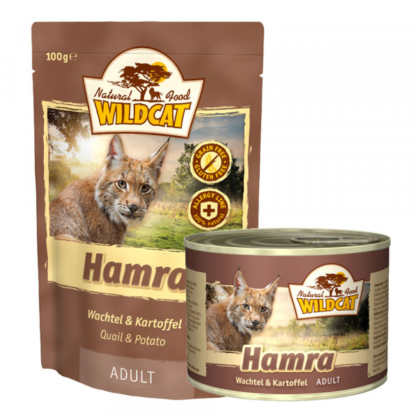 Wildcat Katzenfutter Hamra mit Wachtel und Kartoffel 100g Pouch