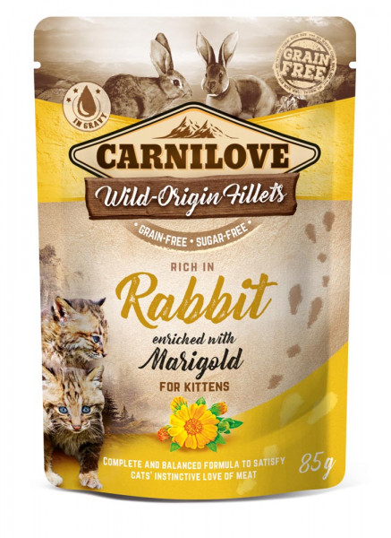 Carnilove Cat Pouch Kitten Rabbit with Marigold 85g