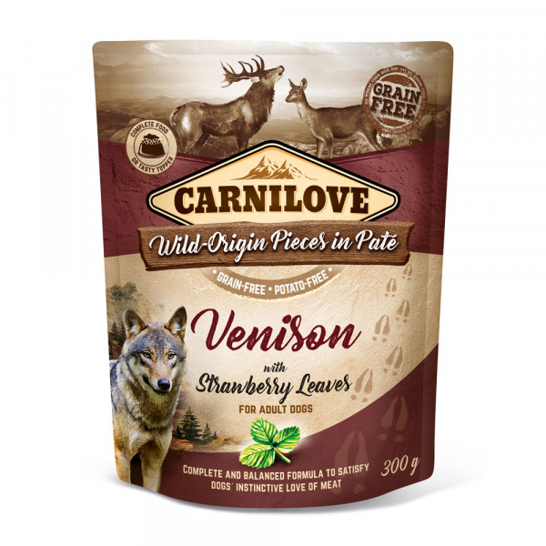 Carnilove Nassfutter Pate Venison with Strawberry Leaves 300g