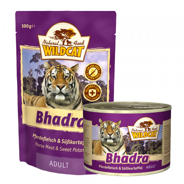 Wildcat Katzenfutter Bhadra mit Pferd und Süßkartoffel 100g Pouch