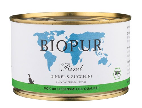 BIOPUR Rind mit Dinkel für Hunde 400g Dose