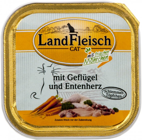 Landfleisch Cat - Schlemmertöpfchen Lachsfilet & Geflügel 10 x 100g