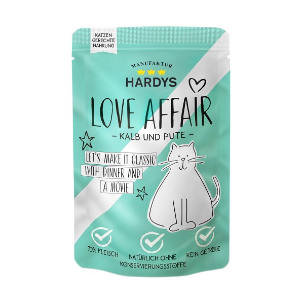 Hardys Traum Katzenfutter Love Affair Kalb & Pute 100g Pouch