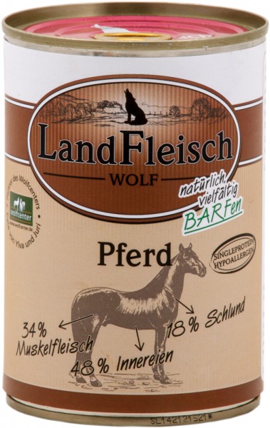 Landfleisch Wolf Sensibel Pferd 400g