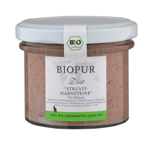 BIOPUR Struvit-Harnsteine 100g Glas Diät für Katzen