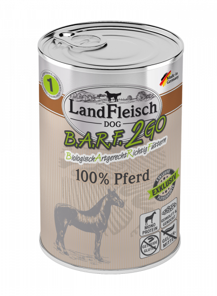 Landfleisch Barf2Go Exklusiv Pferd 400g