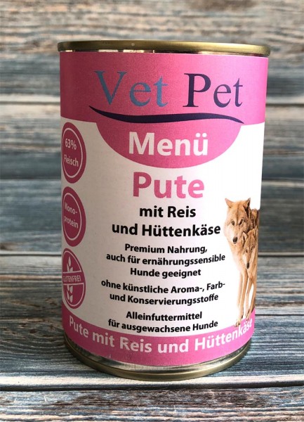 Vet Pet Pute mit Reis und Hüttenkäse