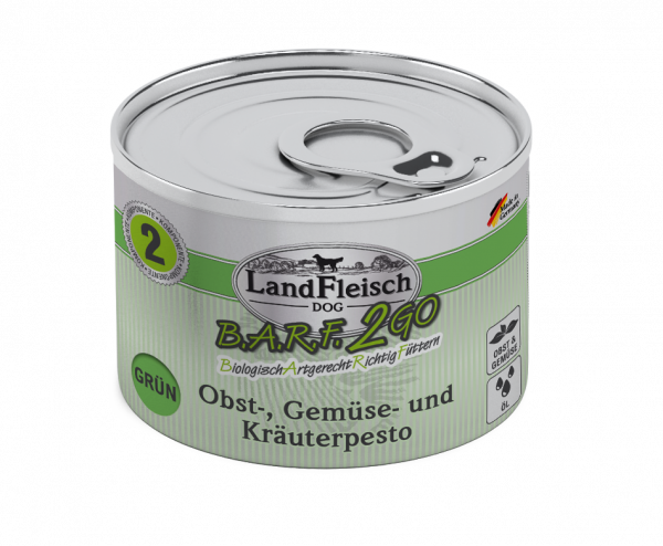 Landfleisch Wolf Barf to go Pesto Grün 200g