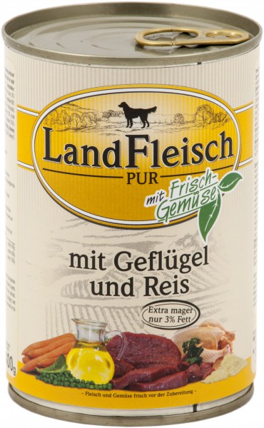 Landfleisch Pur Geflügel & Reis extra mager