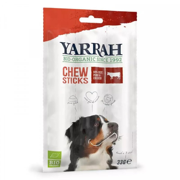 Yarrah Bio Kaustangen Rind für Hunde 3 Sticks MHD: 22.02.2023