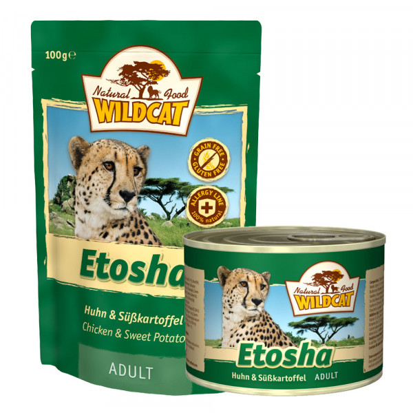 Wildcat Katzenfutter Etosha mit Huhn und Süßkartoffel 100g Pouch