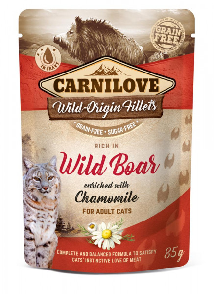 Carnilove Cat Pouch Wild Boar with Chamomile 85g