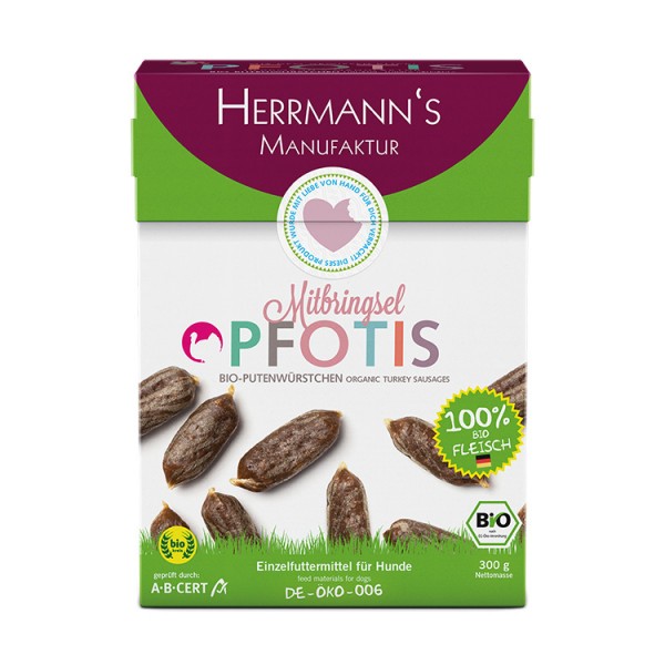 Herrmanns Pfotis Bio Putenwürstchen 300g