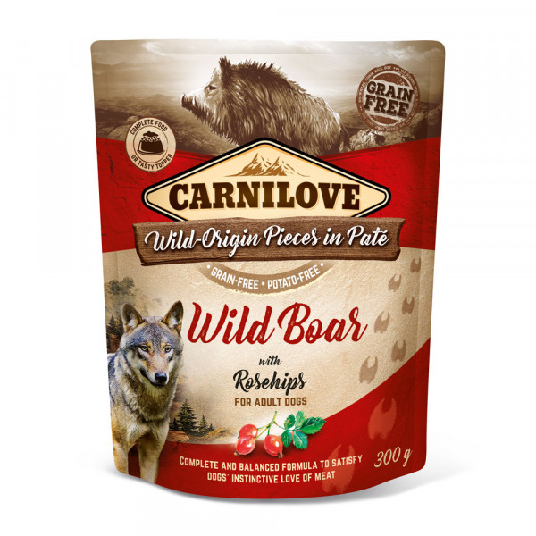 Carnilove Nassfutter Pate Wild Boar with Rosehips 300g