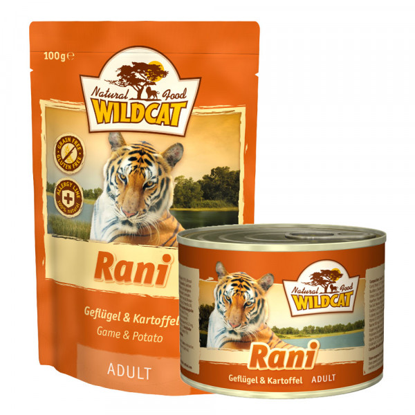 Wildcat Katzenfutter Rani mit Geflügel mit Kartoffel 100g Pouch