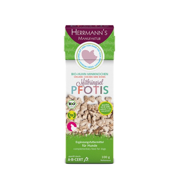 Herrmanns Pfotis Bio Huhn Miniknochen 100g