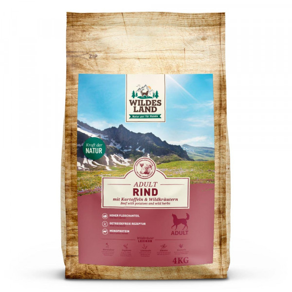 Wildes Land Trockenfutter mit Rind
