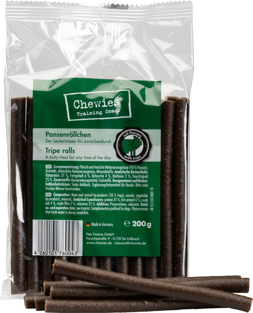 Chewies Pansenröllchen 200g Snacks Hund Hundefutter