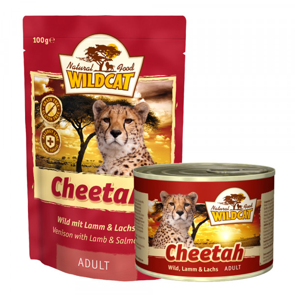 Wildcat Katzenfutter Cheetah mit Wild, Lamm und Lachs 100g Pouch