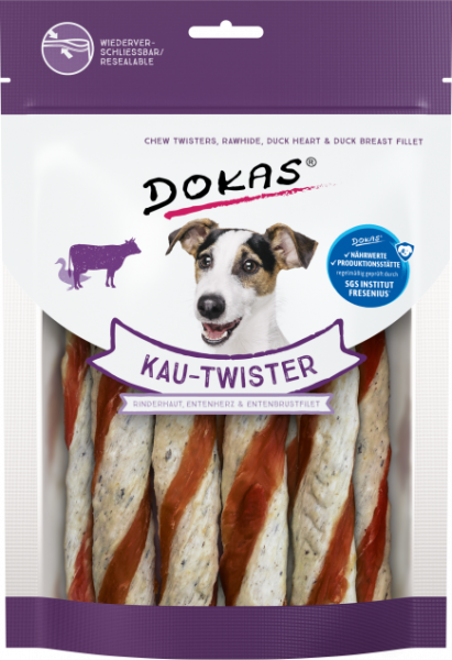 Dokas Kau Twister Rinderhaut mit Ente 200g