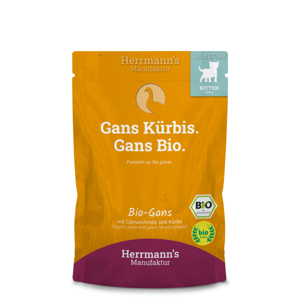 Herrmanns Selection 1stes Jahr Bio Kittennahrung Gans Katzenfutter