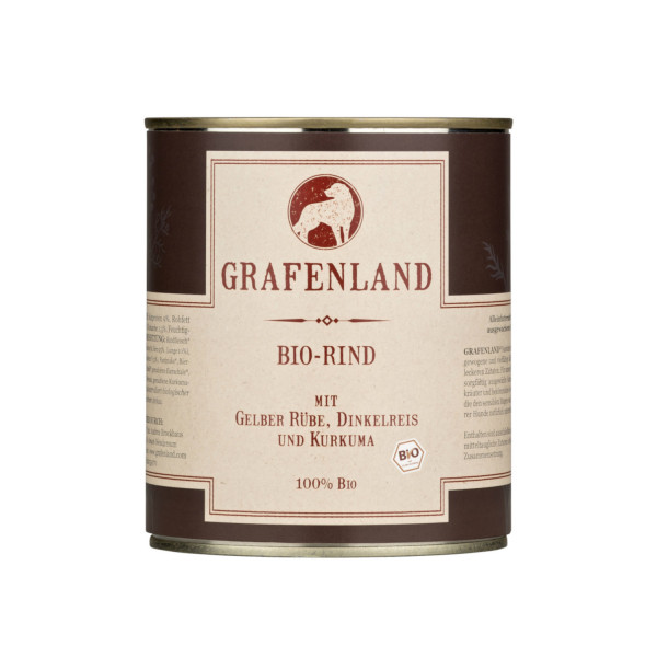 Grafenland Bio Rind mit Gelber Rübe, Dinkelreis und Kurkuma