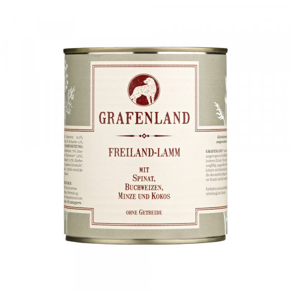 Grafenland Variation Freiland Lamm mit Spinat, Buchweizen, Minze und Kokos