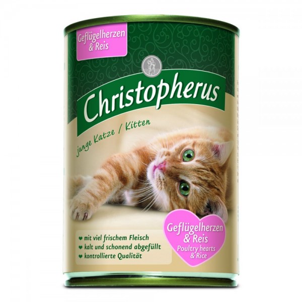 Christopherus junge Katze Geflügelherzen & Reis