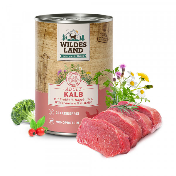 Wildes Land Classic Adult Nassfutter Kalb mit Brokkoli