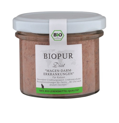 BIOPUR Magen-Darm Erkrankungen 100g Glas Diät für Katzen