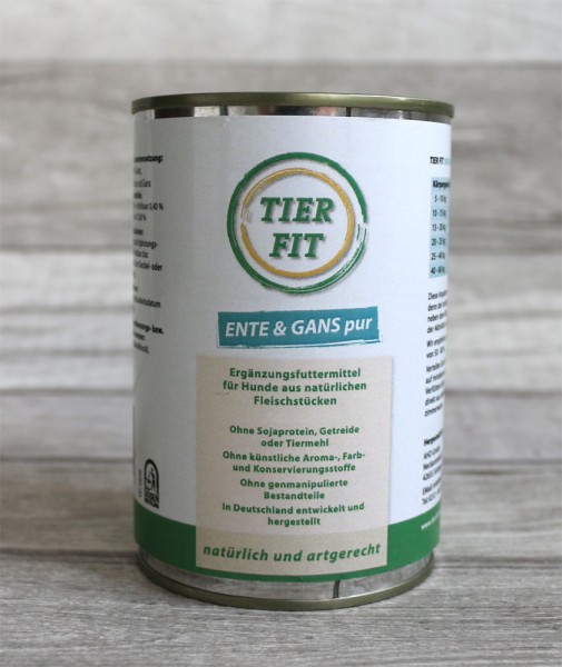 TierFit Reinfleischdose Ente & Gans pur