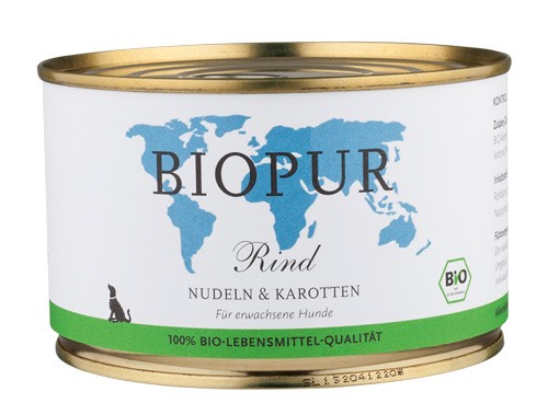 BIOPUR Rind mit Nudeln für Hunde